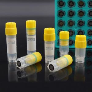 Wuxi Nest 2D Barcode 1.2 mL Cryogenic Vial, Self-Standing, Internal Thread Sterile, 10*10/rack,  14 racks /cs, 1400 vials/cs 606152